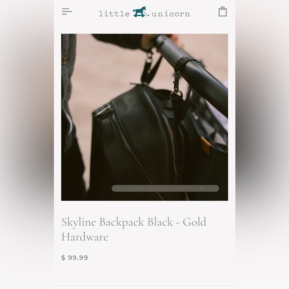 NWT Little Unicorn Skyline Backpack Black - Gold
Hardware